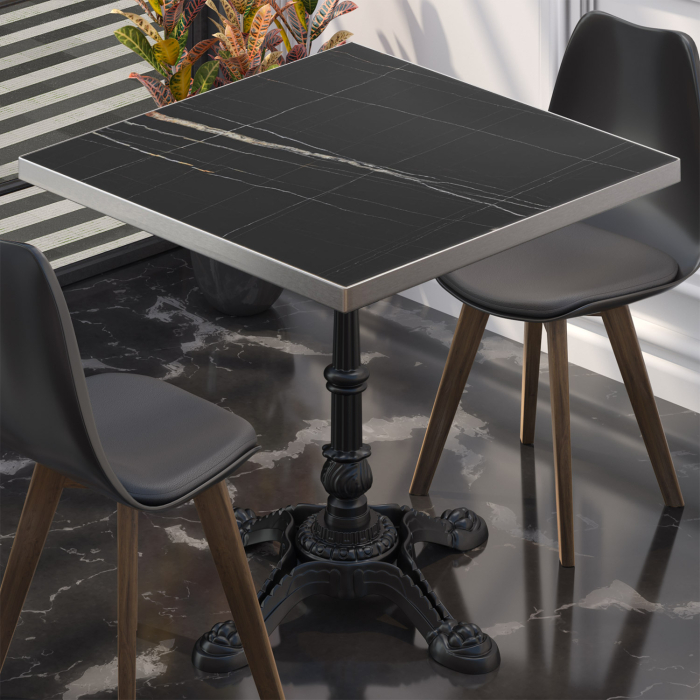 BPR | Bistrobord | 70 x 70 x 74,5 cm | Firkantet | Svart marmor/svart BPR | Bistrobord | 70 x 70 x 74,5 cm | Firkantet | Svart marmor/svart
