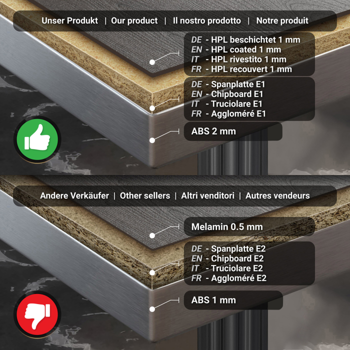 BPR | Bistrobord | 70 x 70 x 74,5 cm | Firkantet | Wenge / Svart BPR | Bistrobord | 70 x 70 x 74,5 cm | Firkantet | Wenge / Svart