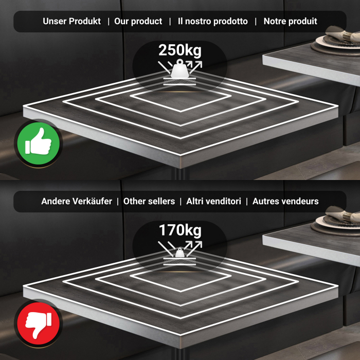 BPR | Bistrobord | 70 x 70 x 74,5 cm | Firkantet | Wenge / Svart BPR | Bistrobord | 70 x 70 x 74,5 cm | Firkantet | Wenge / Svart