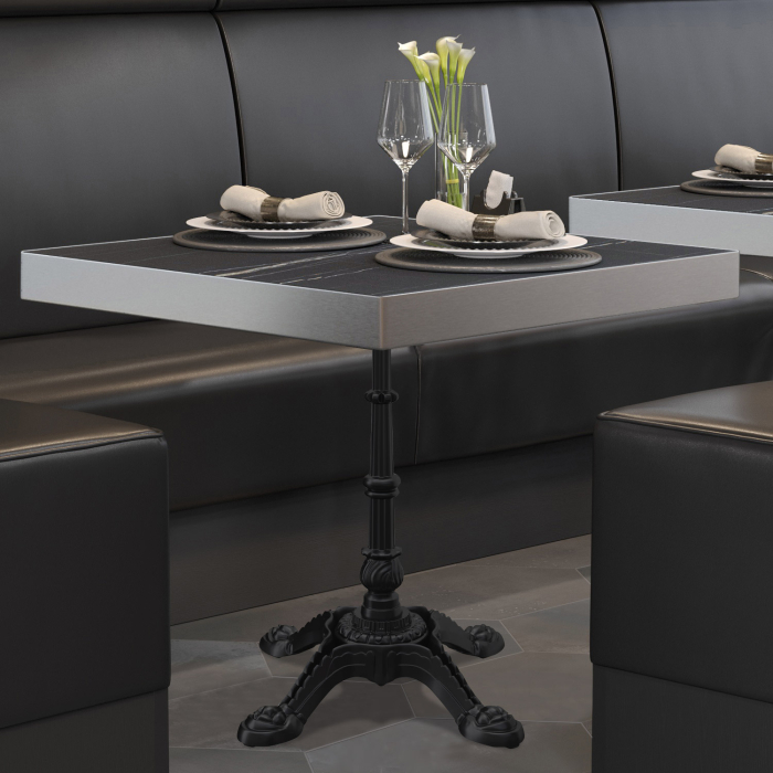BPR | Bistrobord | 70x70x77cm | Firkantet | Svart marmor/svart BPR | Bistrobord | 70x70x77cm | Firkantet | Svart marmor/svart