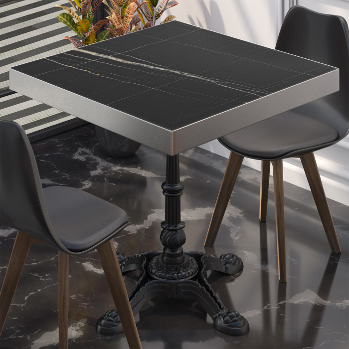 BPR | Bistrobord | 70x70x77cm | Firkantet | Svart marmor/svart BPR | Bistrobord | 70x70x77cm | Firkantet | Svart marmor/svart