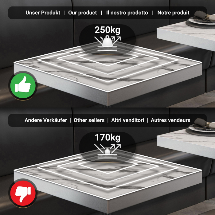 BPR | Bistrobord | 70x70x77cm | Firkantet | Hvit marmor/svart BPR | Bistrobord | 70x70x77cm | Firkantet | Hvit marmor/svart
