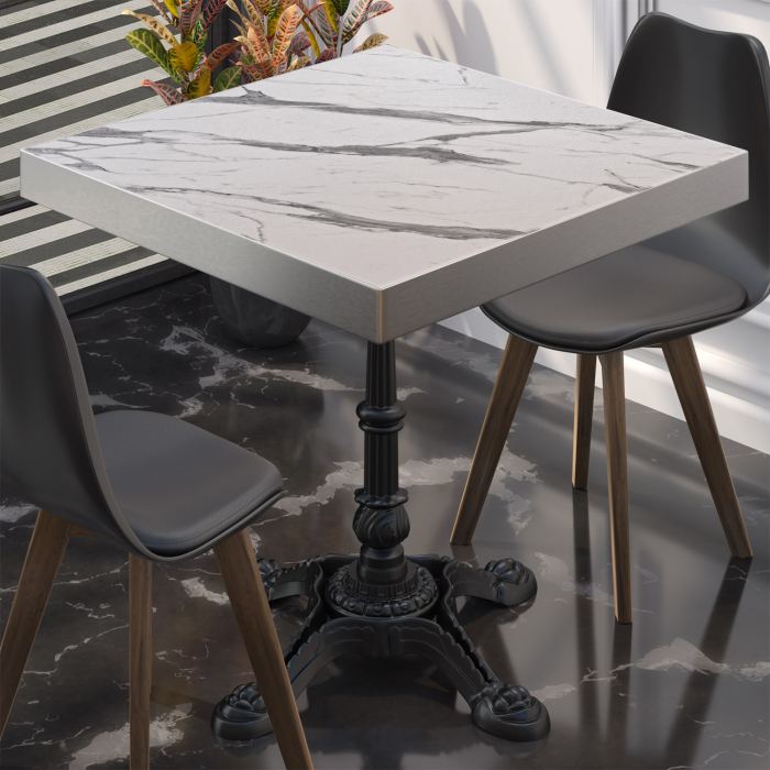 BPR | Bistrobord | 70x70x77cm | Firkantet | Hvit marmor/svart BPR | Bistrobord | 70x70x77cm | Firkantet | Hvit marmor/svart