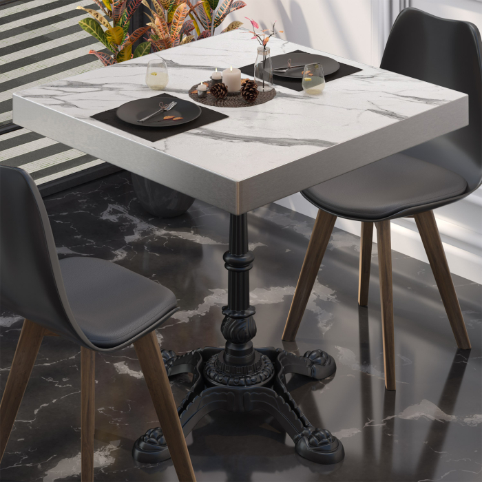 BPR | Bistrobord | 70x70x77cm | Firkantet | Hvit marmor/svart BPR | Bistrobord | 70x70x77cm | Firkantet | Hvit marmor/svart