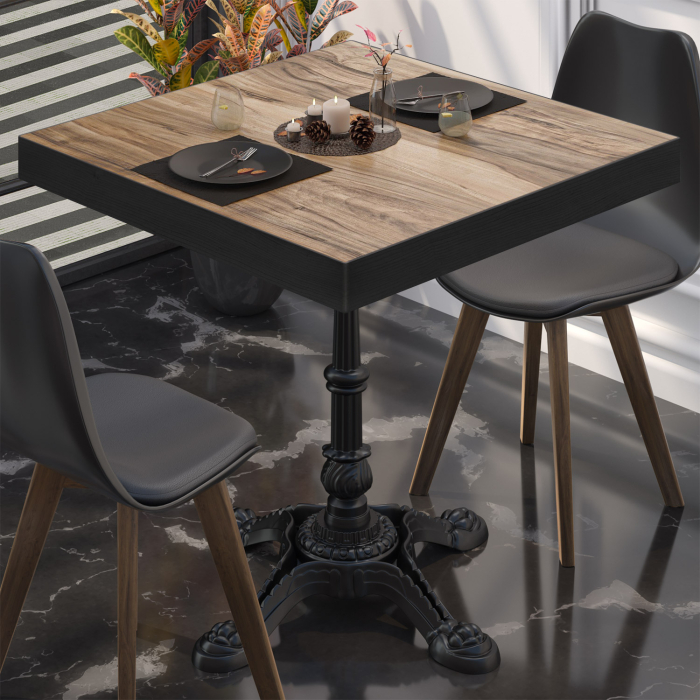 BPR | Tavolo da bistrot | 70 x 70 x 77 cm | Quadrato | Sheesham / Nero BPR | Tavolo da bistrot | 70 x 70 x 77 cm | Quadrato | Sheesham / Nero