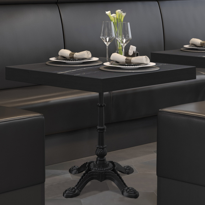 BPR | Bistrobord | 70x70x77cm | Firkantet | Svart marmor/svart BPR | Bistrobord | 70x70x77cm | Firkantet | Svart marmor/svart