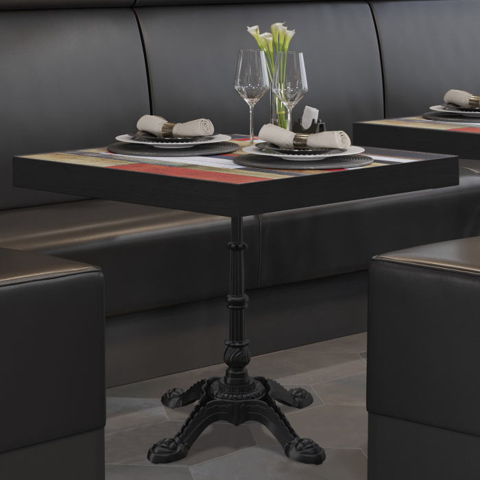 BPR | Bistrobord | 70x70x77cm | Firkantet | Vintage fargerik / svart BPR | Bistrobord | 70x70x77cm | Firkantet | Vintage fargerik / svart