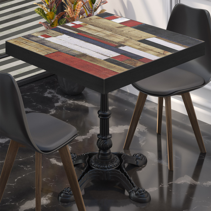 BPR | Bistrobord | 70x70x77cm | Firkantet | Vintage fargerik / svart BPR | Bistrobord | 70x70x77cm | Firkantet | Vintage fargerik / svart