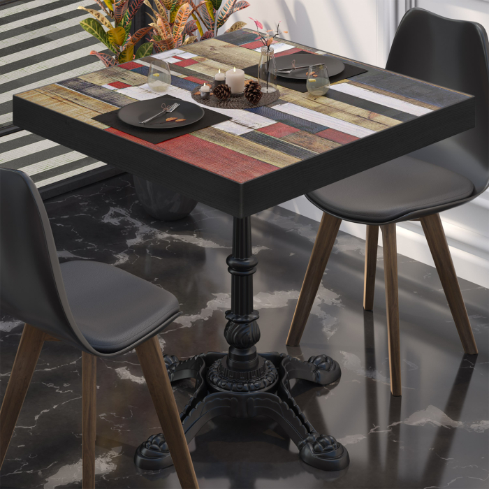 BPR | Bistrobord | 70x70x77cm | Firkantet | Vintage fargerik / svart BPR | Bistrobord | 70x70x77cm | Firkantet | Vintage fargerik / svart