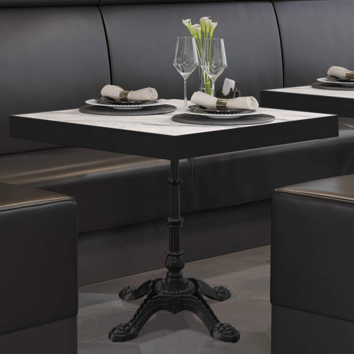 BPR | Tavolo da bistrot | 70 x 70 x 77 cm | Quadrato | Marmo bianco / Nero BPR | Tavolo da bistrot | 70 x 70 x 77 cm | Quadrato | Marmo bianco / Nero
