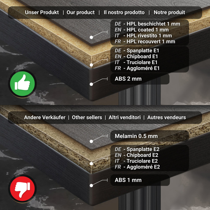BPR | Bistrobord | 70x70x77cm | Firkantet | Wenge / Svart BPR | Bistrobord | 70x70x77cm | Firkantet | Wenge / Svart