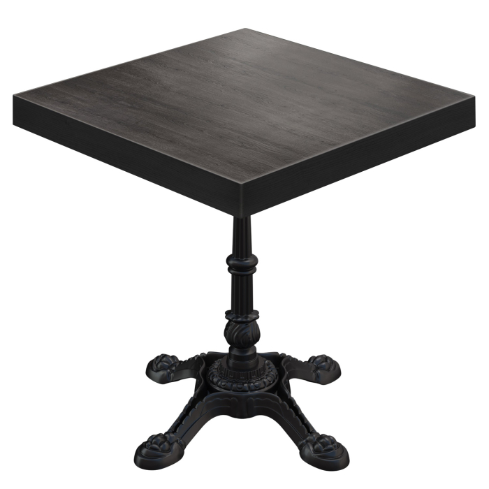 BPR | Bistro Tisch | 70 x 70 x 77 cm | Quadratisch | Schwarzer Rand | Wenge / Schwarz