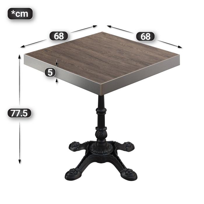 BPR | Bistrobord | 70x70x77cm | Firkantet | Lys Wenge / Svart BPR | Bistrobord | 70x70x77cm | Firkantet | Lys Wenge / Svart