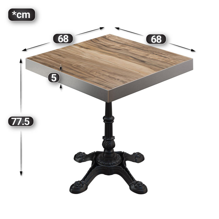 BPR | Bistrobord | 70x70x77cm | Firkantet | Sheesham / Svart BPR | Bistrobord | 70x70x77cm | Firkantet | Sheesham / Svart