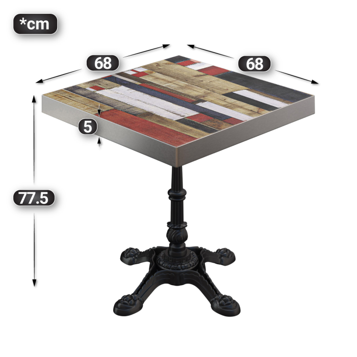 BPR | Bistrobord | 70x70x77cm | Firkantet | Svart marmor/svart BPR | Bistrobord | 70x70x77cm | Firkantet | Svart marmor/svart