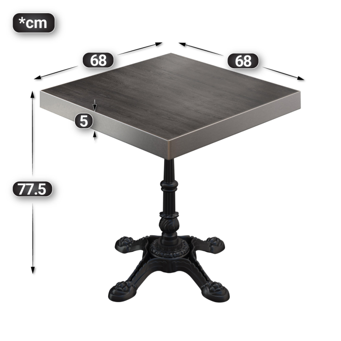 BPR | Bistrobord | 70x70x77cm | Firkantet | Wenge / Svart BPR | Bistrobord | 70x70x77cm | Firkantet | Wenge / Svart