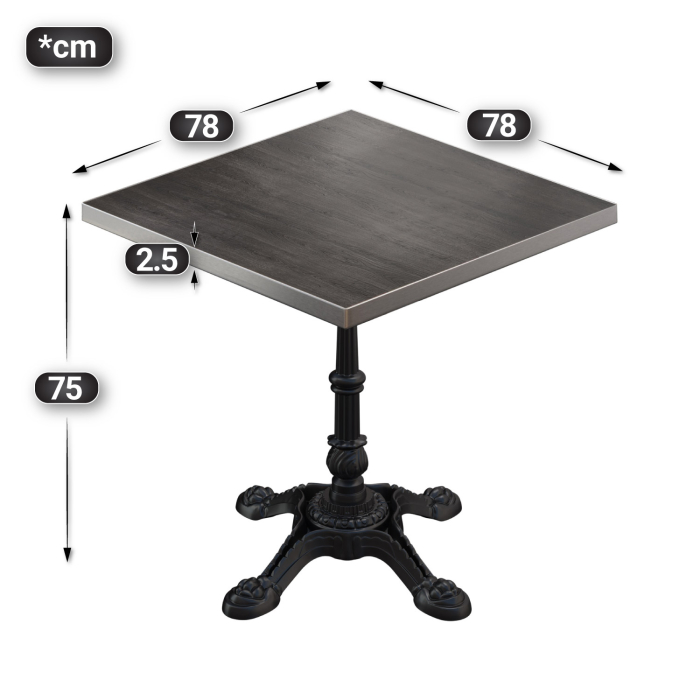 BPR | Bistrobord | 70 x 70 x 74,5 cm | Firkantet | Wenge / Svart BPR | Bistrobord | 70 x 70 x 74,5 cm | Firkantet | Wenge / Svart