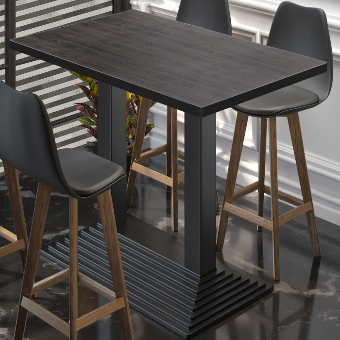 BPY | Bistro Högt Bord | 120 x 70 x 112 cm | Svart Kant | Rektangulär | Wenge / Svart