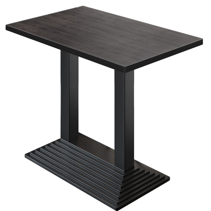 BPY | Tavolo alto da bistro | 110 x 60 x 112 cm | Bordo nero | Rettangolare | Wenge / Nero