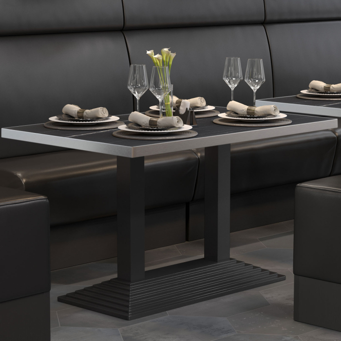 BPY | Bistrobord | 120 x 70 x 78,5 cm | Firkantet | Svart marmor/svart BPY | Bistrobord | 120 x 70 x 78,5 cm | Firkantet | Svart marmor/svart