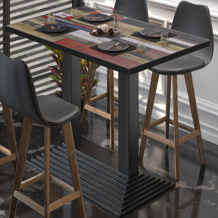 BPY | Bistro Stehtisch | 120 x 70 x 112 cm | Svart kant | Avlang | Vintage Fargerik / Svart BPY | Bistro Stehtisch | 120 x 70 x 112 cm | Svart kant | Avlang | Vintage Fargerik / Svart