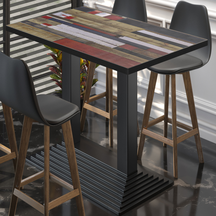 BPY | Bistro Stehtisch | 120 x 70 x 112 cm | Svart kant | Avlang | Vintage Fargerik / Svart BPY | Bistro Stehtisch | 120 x 70 x 112 cm | Svart kant | Avlang | Vintage Fargerik / Svart