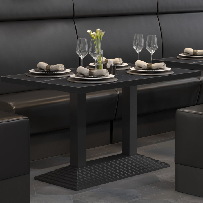BPY | Bistrobord | 120 x 70 x 78,5 cm | Firkantet | Svart marmor/svart