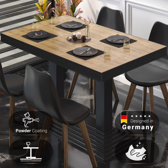 BPY | Bistrobord | 120 x 70 x 81 cm | Firkantet | Eik / Sort