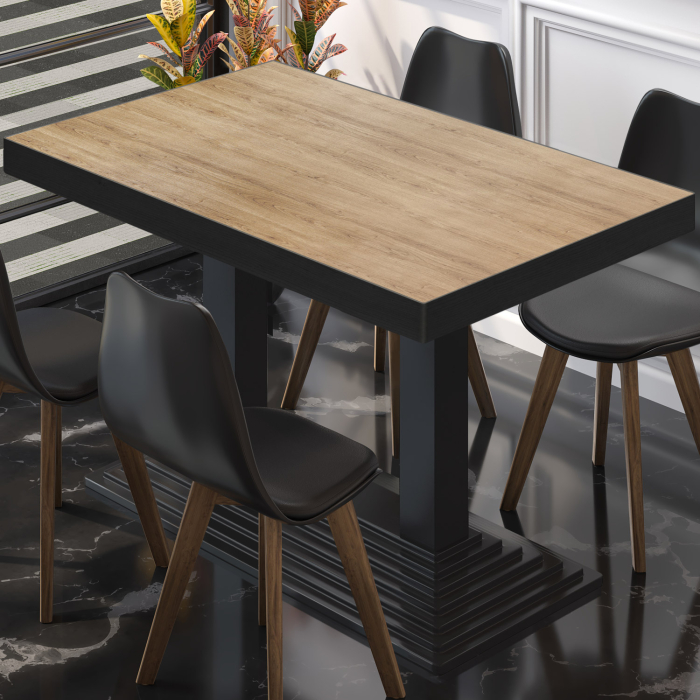 BPY | Bistrobord | 120 x 70 x 81 cm | Firkantet | Eik / Sort