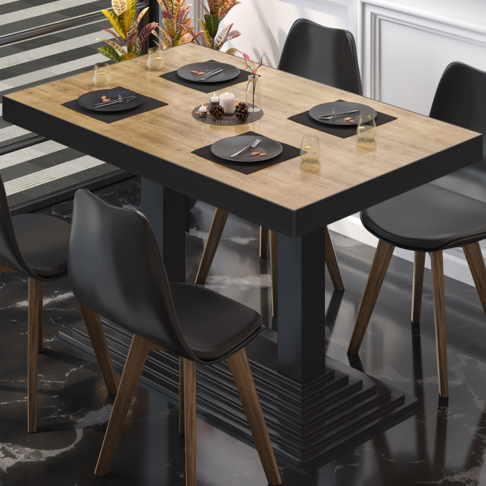 BPY | Bistrobord | 120 x 70 x 81 cm | Firkantet | Eik / Sort