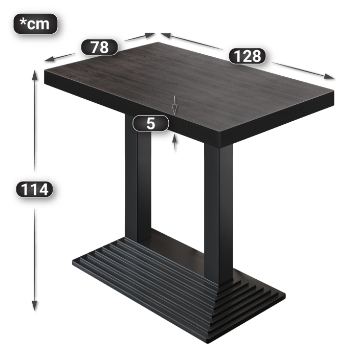 BPY | Bistrå | 130 x 80 x 114 cm | Svart kant | Rektangulær | Wenge / Svart BPY | Bistrå | 130 x 80 x 114 cm | Svart kant | Rektangulær | Wenge / Svart