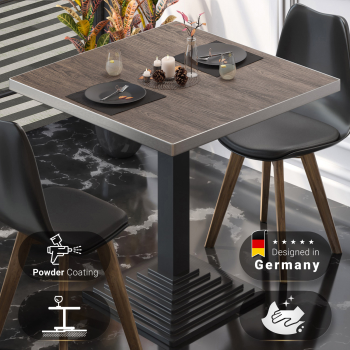 BPY | Bistrobord | 70 x 70 x 78,5 cm | Firkantet | Lys Wenge / Sort