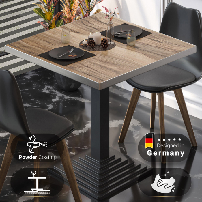 BPY | Bistrobord | 70 x 70 x 78,5 cm | Firkantet | Sheesham / Sort