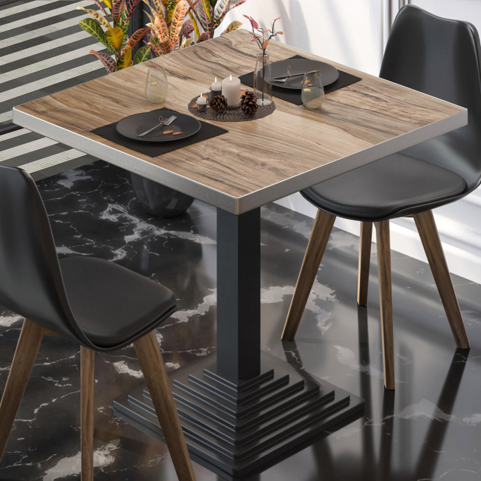 BPY | Bistrobord | 70 x 70 x 78,5 cm | Firkantet | Sheesham / Sort