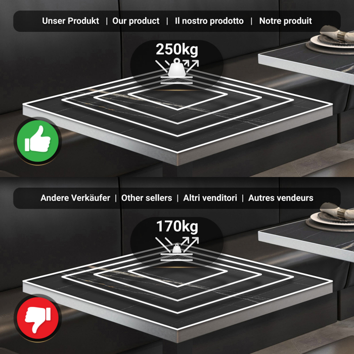 BPY | Bistrobord | 70 x 70 x 78,5 cm | Firkantet | Sort marmor / Sort BPY | Bistrobord | 70 x 70 x 78,5 cm | Firkantet | Sort marmor / Sort