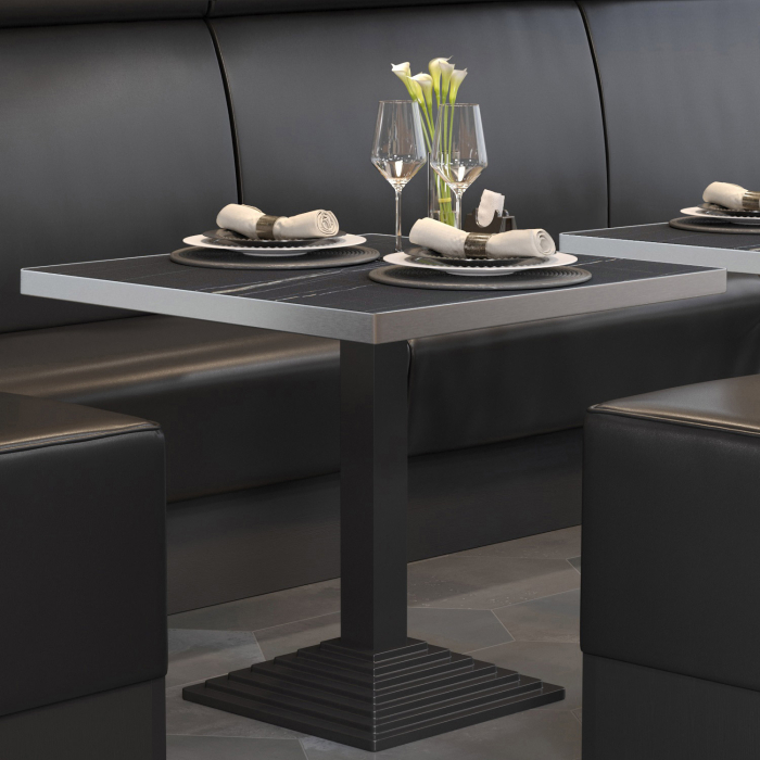 BPY | Bistrobord | 70 x 70 x 78,5 cm | Firkantet | Sort marmor / Sort BPY | Bistrobord | 70 x 70 x 78,5 cm | Firkantet | Sort marmor / Sort