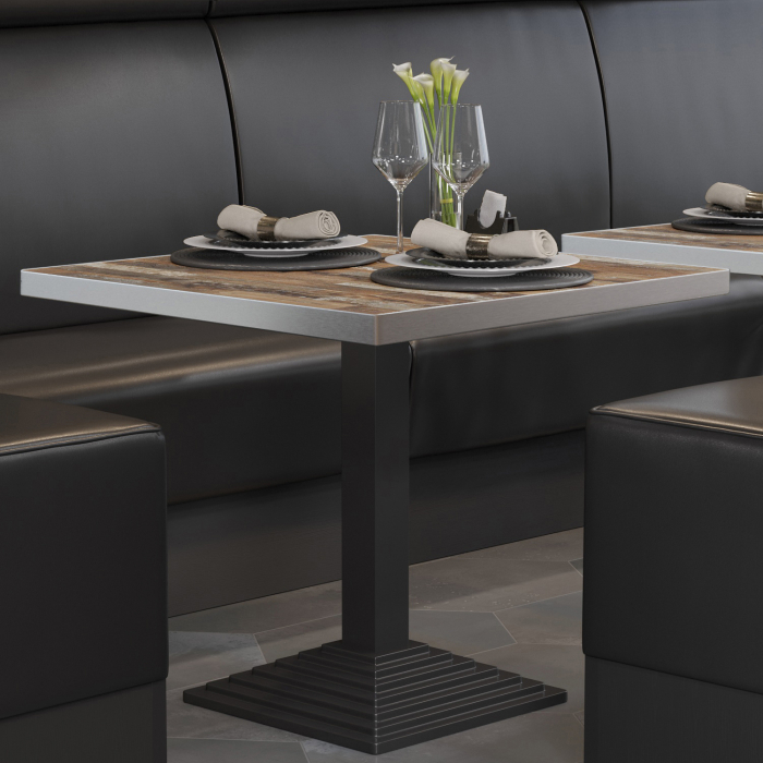 BPY | Bistrobord | 70 x 70 x 78,5 cm | Firkantet | Vintage Old / Sort