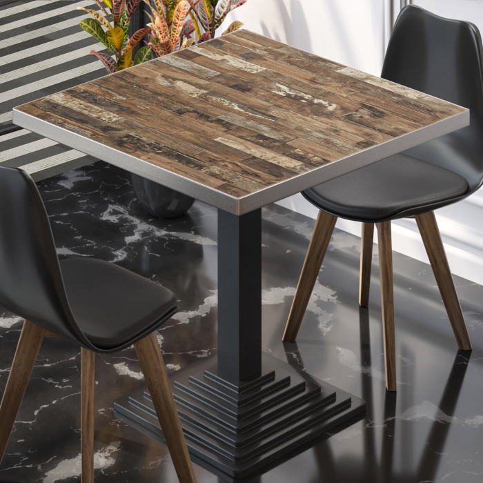 BPY | Bistrobord | 70 x 70 x 78,5 cm | Firkantet | Vintage Old / Sort