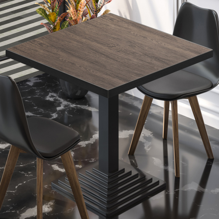 BPY | Bistrobord | 70 x 70 x 78,5 cm | Firkantet | Lys Wenge / Sort