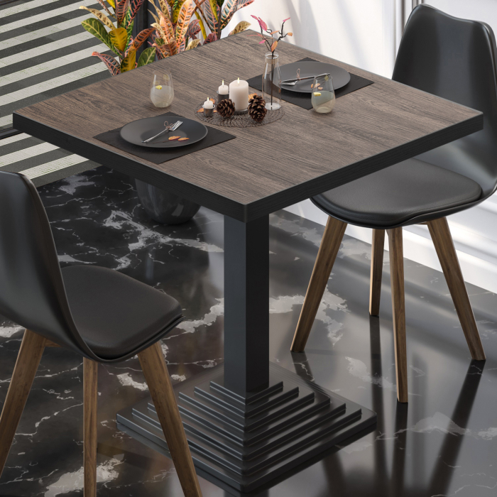 BPY | Bistrobord | 70 x 70 x 78,5 cm | Firkantet | Lys Wenge / Sort