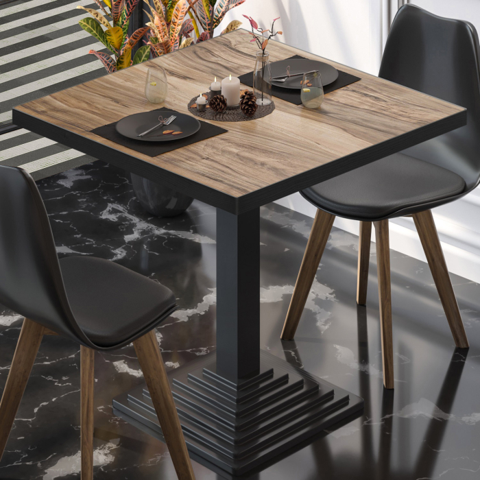 BPY | Bistrobord | 70 x 70 x 78,5 cm | Firkantet | Sheesham / Sort