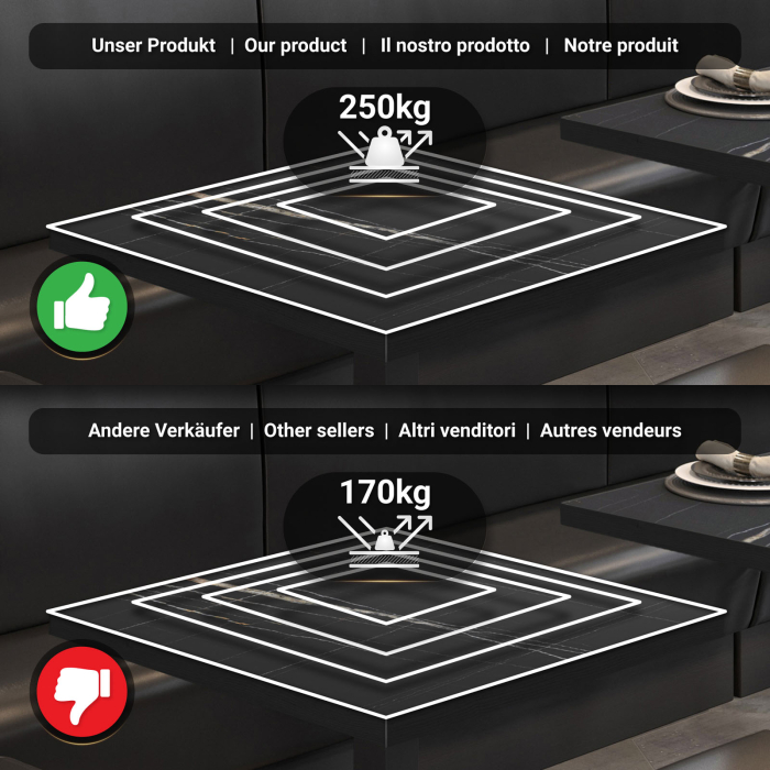 BPY | Bistrobord | 70 x 70 x 78,5 cm | Firkantet | Sort marmor / Sort BPY | Bistrobord | 70 x 70 x 78,5 cm | Firkantet | Sort marmor / Sort