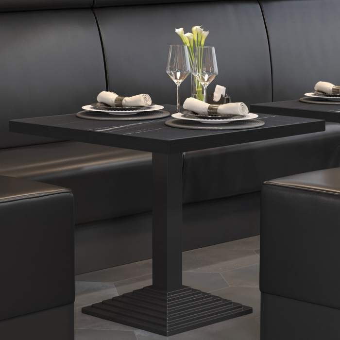 BPY | Bistrobord | 70 x 70 x 78,5 cm | Firkantet | Sort marmor / Sort BPY | Bistrobord | 70 x 70 x 78,5 cm | Firkantet | Sort marmor / Sort