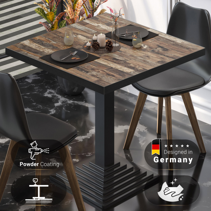 BPY | Bistrobord | 70 x 70 x 78,5 cm | Firkantet | Vintage Old / Sort BPY | Bistrobord | 70 x 70 x 78,5 cm | Firkantet | Vintage Old / Sort