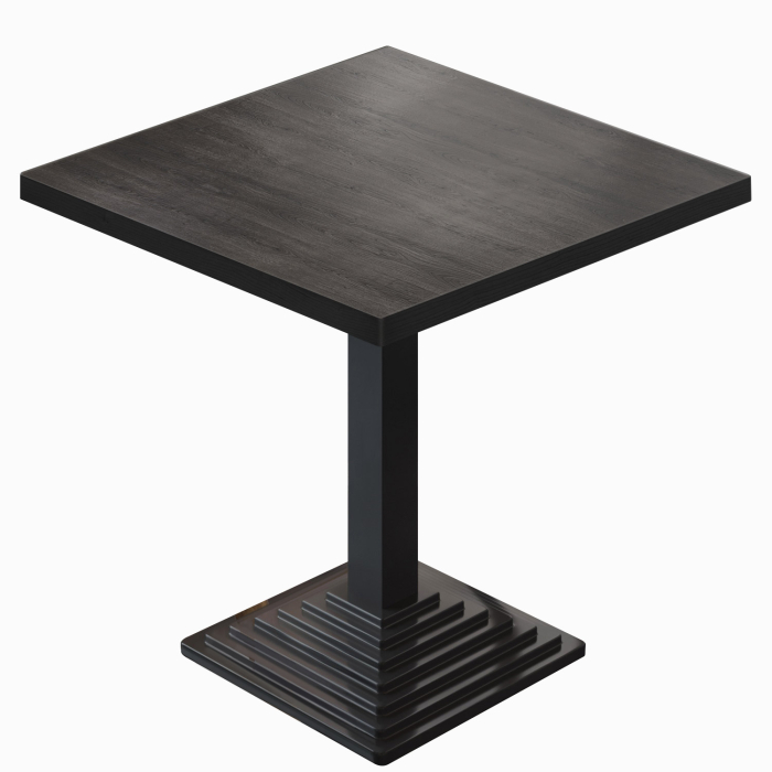 BPY | Bistro Tisch | 60 x 60 x 78,5 cm | Quadratisch | Schwarzer Rand | Wenge / Schwarz