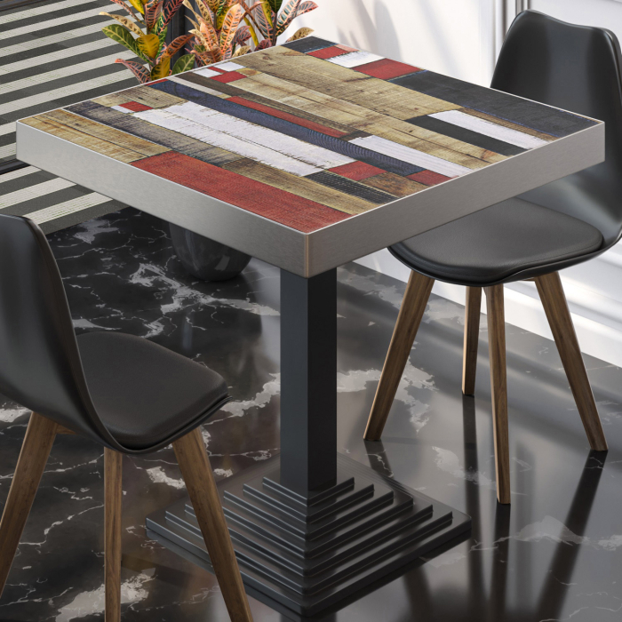 BPY | Bistro Table | 80 x 80 x 81 cm | Square | Vintage Colourful / Black BPY | Bistro Table | 80 x 80 x 81 cm | Square | Vintage Colourful / Black