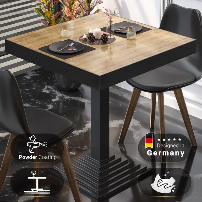 BPY | Bistrobord | 70 x 70 x 81 cm | Firkantet | Eg / Sort