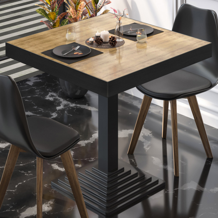 BPY | Bistrobord | 70 x 70 x 81 cm | Firkantet | Eg / Sort