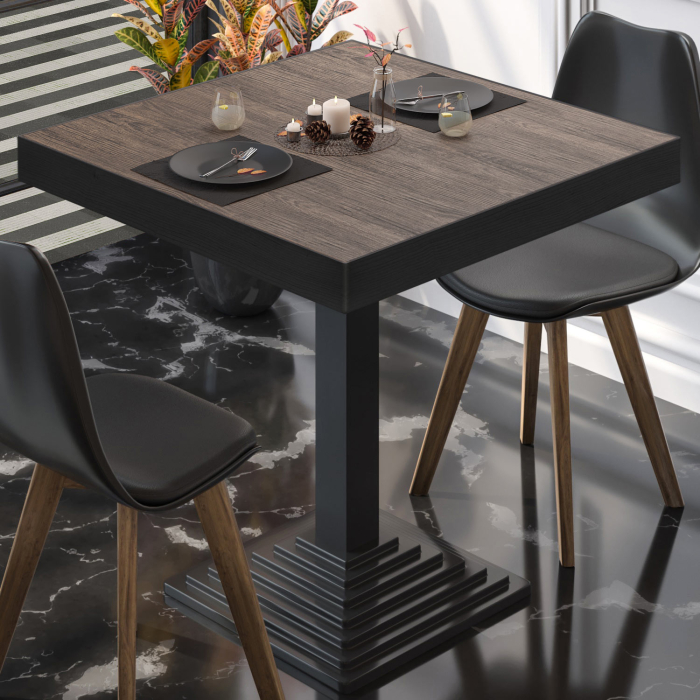 BPY | Bistrobord | 70 x 70 x 81 cm | Firkantet | Lys Wenge / Sort