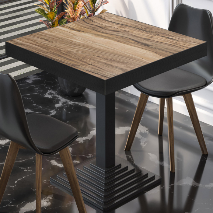 BPY | Bistrobord | 70 x 70 x 81 cm | Firkantet | Sheesham / Sort